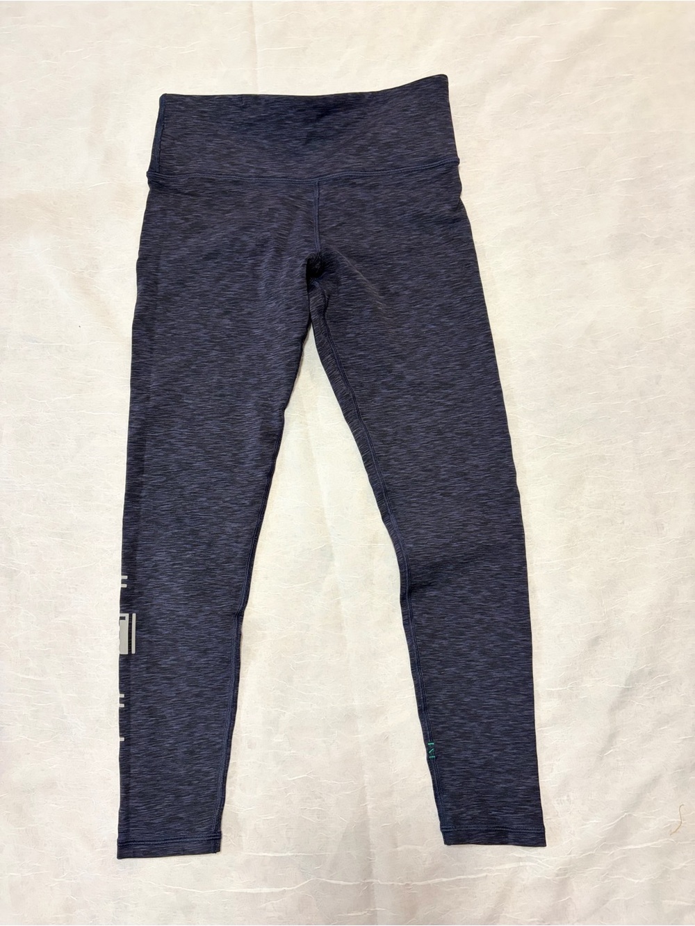 Nancy Rose Performance Navy Space-Dye High-Waist Leggings
